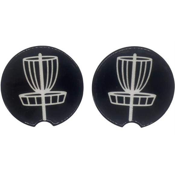 2 Pack DISC GOLF BASKET Car Drink Coasters Ceramic Car Cup CHOOSE COLOR - Picture 3 of 6